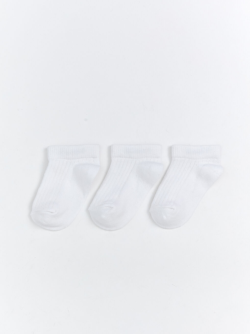 Beyaz Basic Kız Çocuk Patik Çorap 3'lü