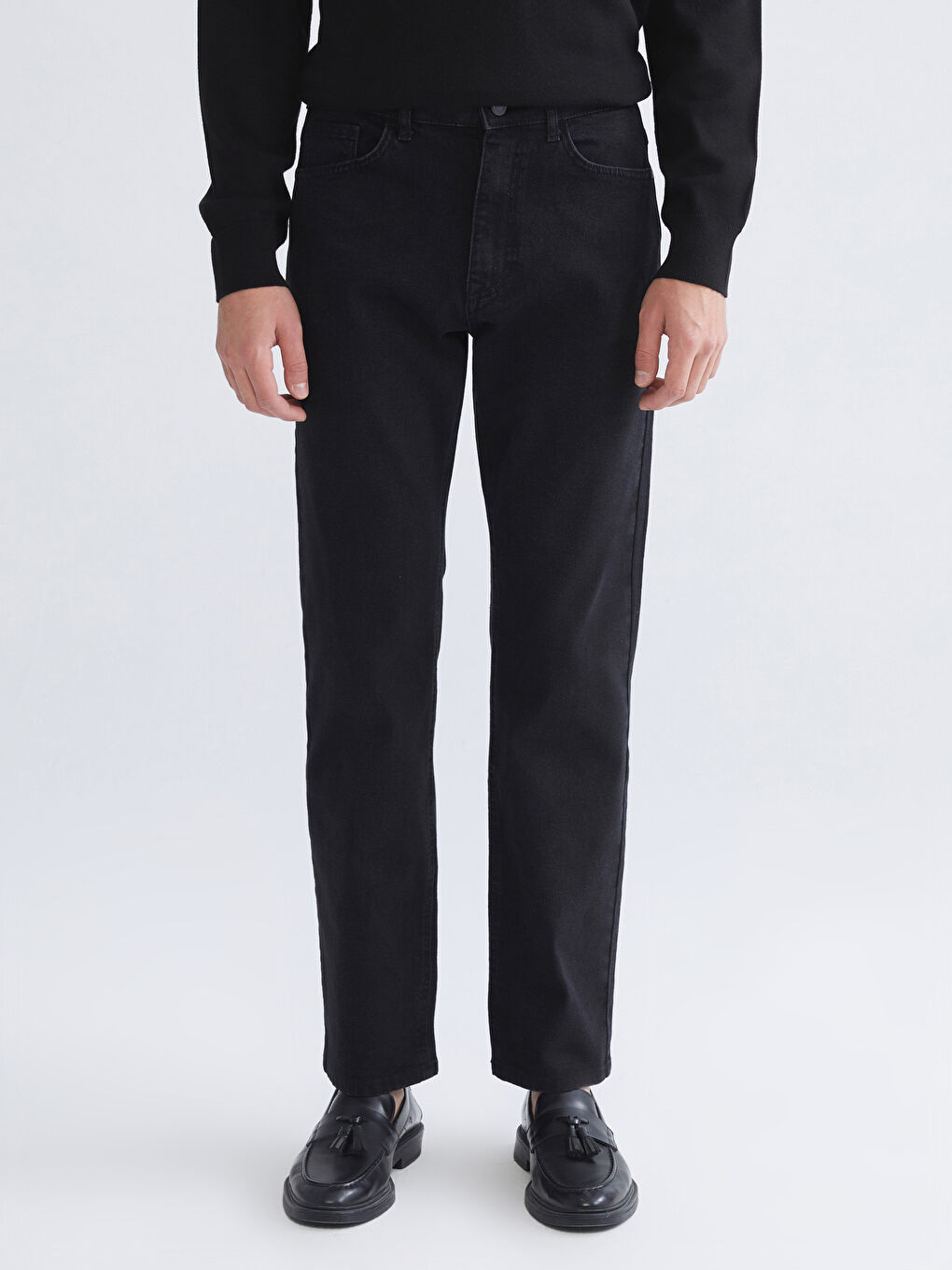 Siyah 790 Rahat Kalıp Erkek Jean Pantolon-1
