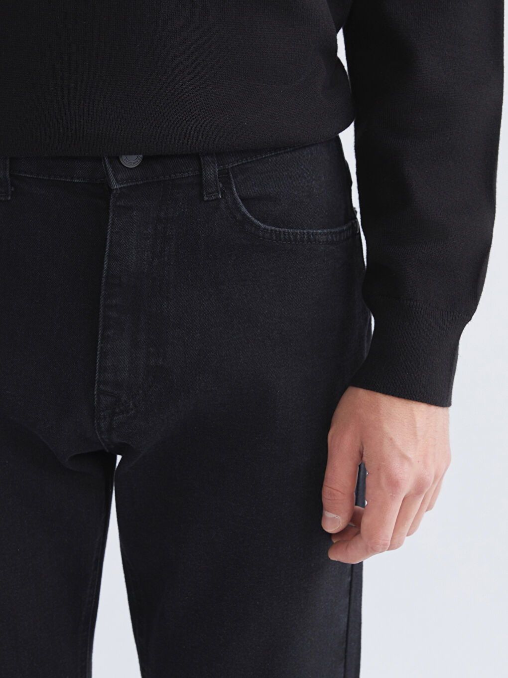 Siyah 790 Rahat Kalıp Erkek Jean Pantolon-2