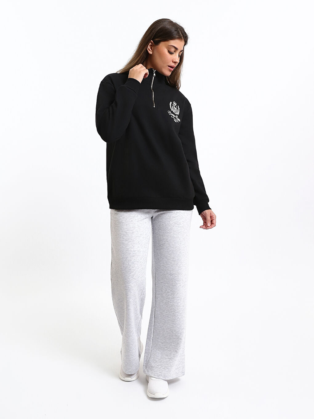 Funnel Neck Women's Sweatshirt-1