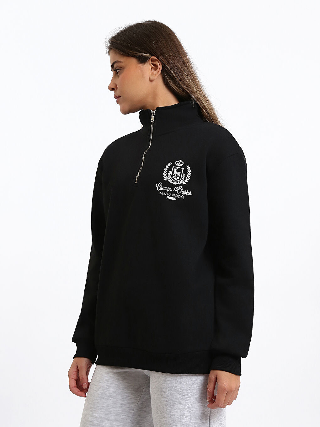 Funnel Neck Women's Sweatshirt-3