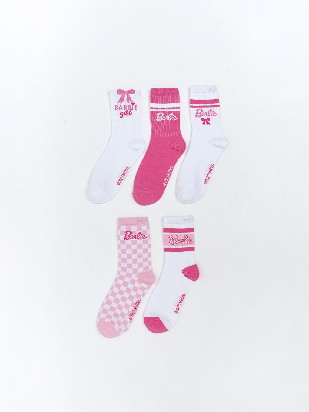 Barbie Patterned Girls' Ankle Socks 5 Pack