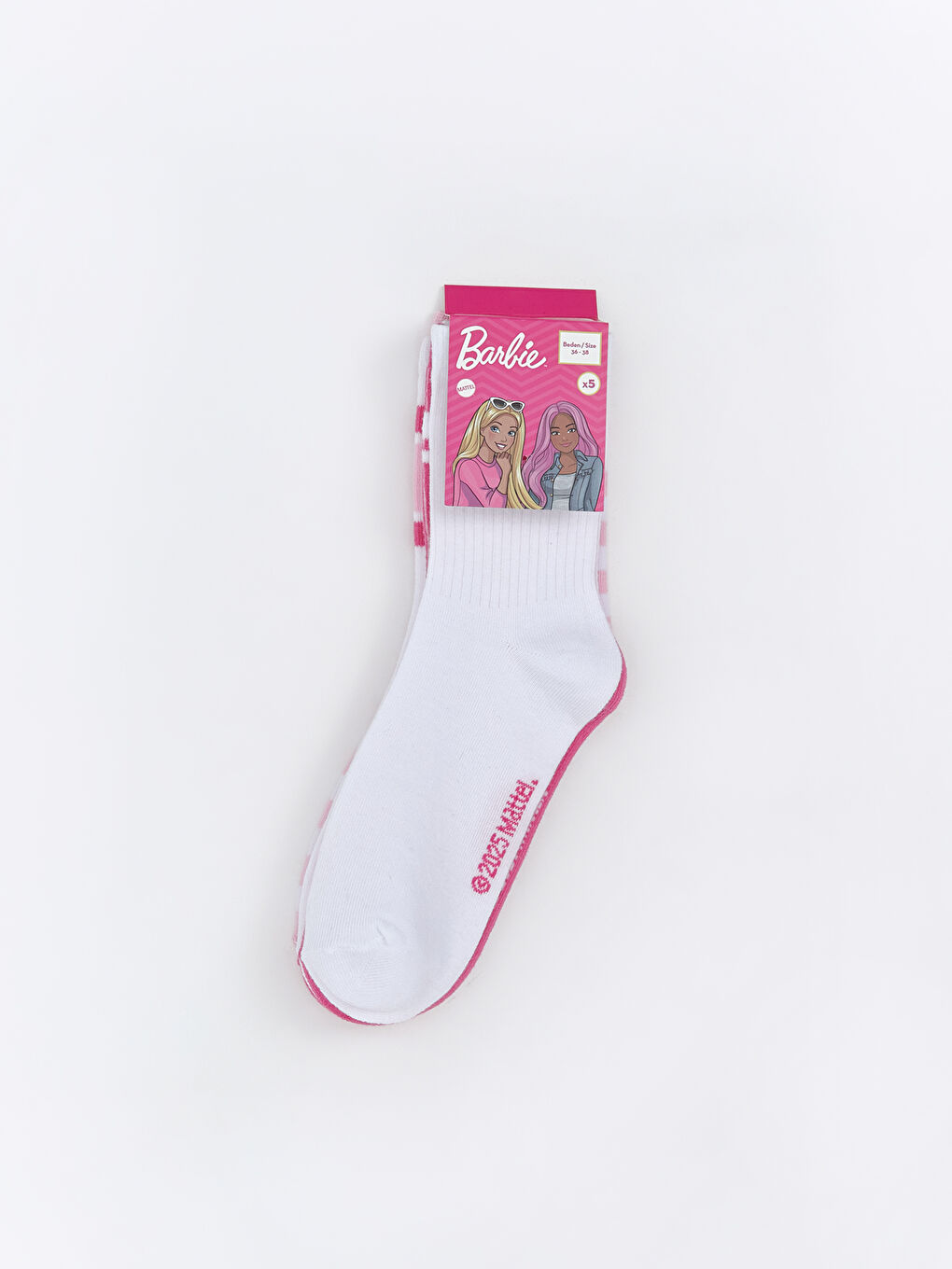 Barbie Patterned Girls' Ankle Socks 5 Pack-1