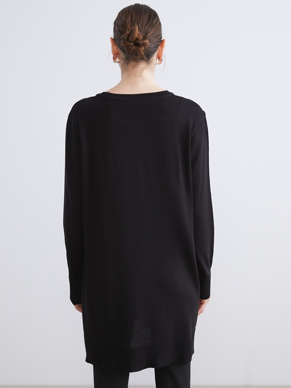 Crew Neck Women's Knitwear Tunic-3