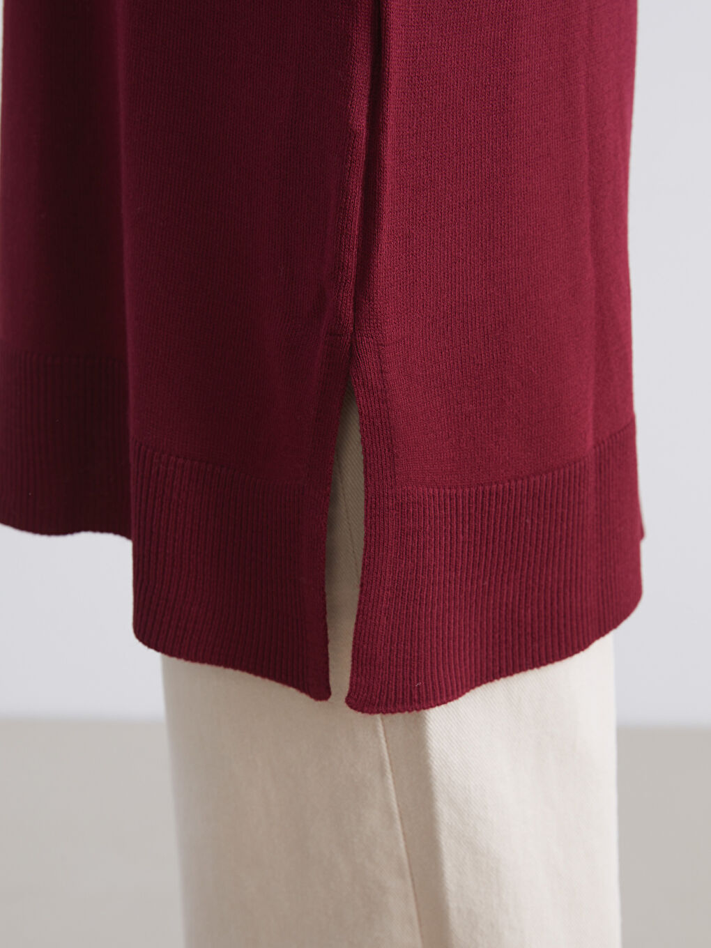 Crew Neck Women's Knitwear Tunic-2