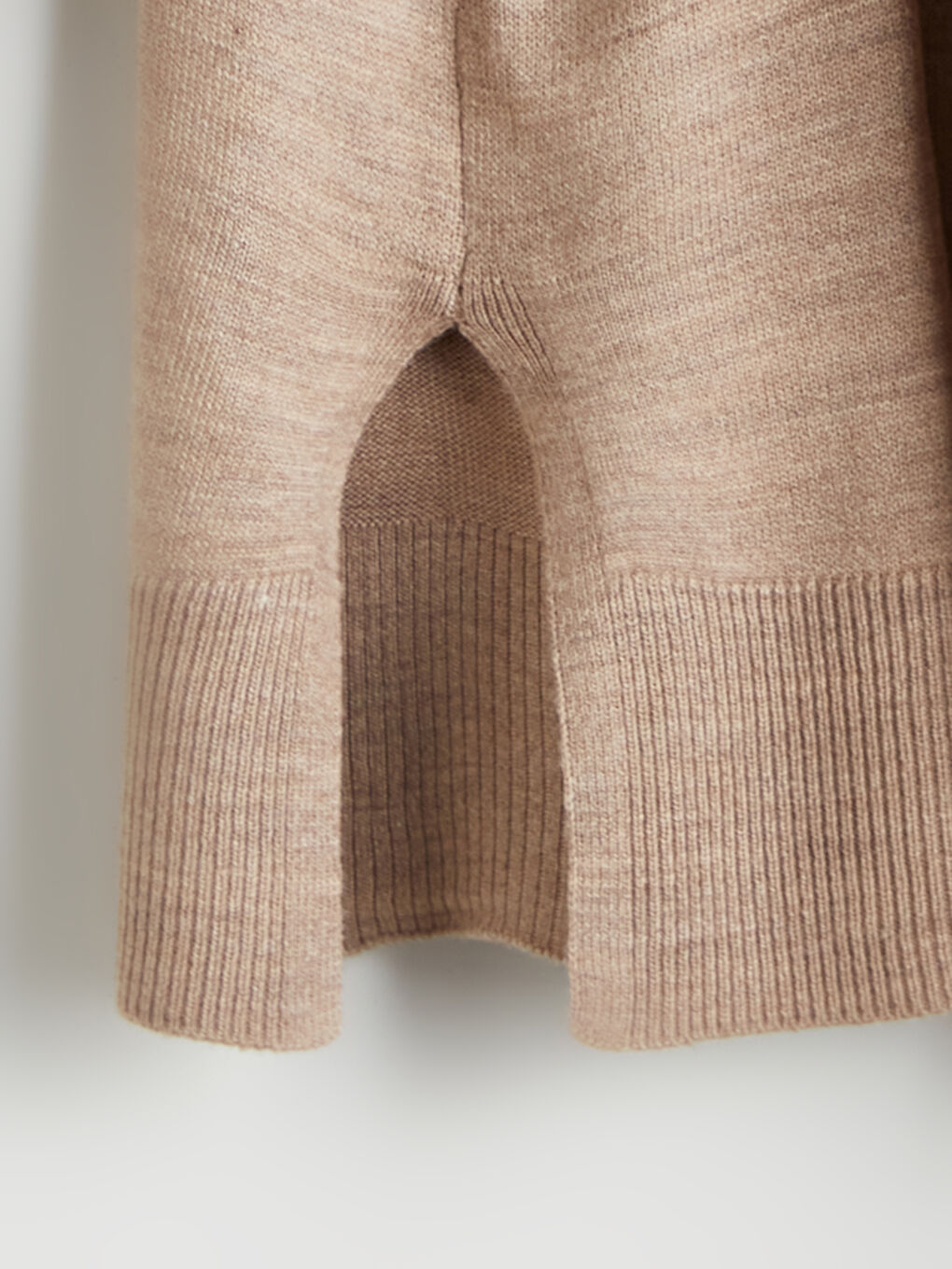 Bej Bisiklet Yaka Kadın Triko Tunik-5