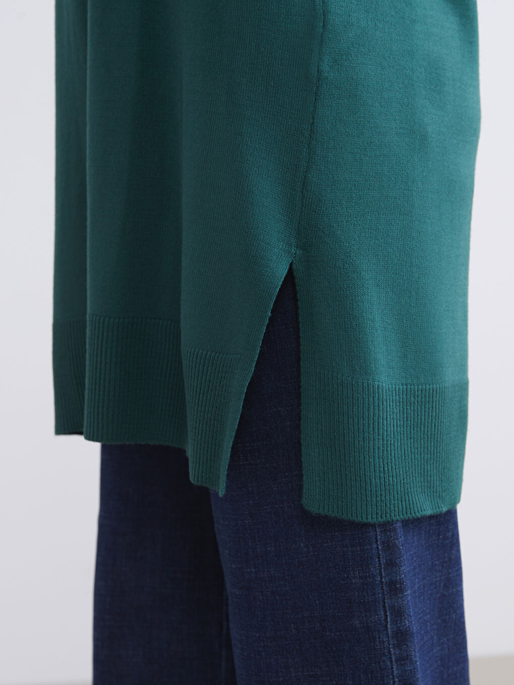 Crew Neck Women's Knitwear Tunic-2