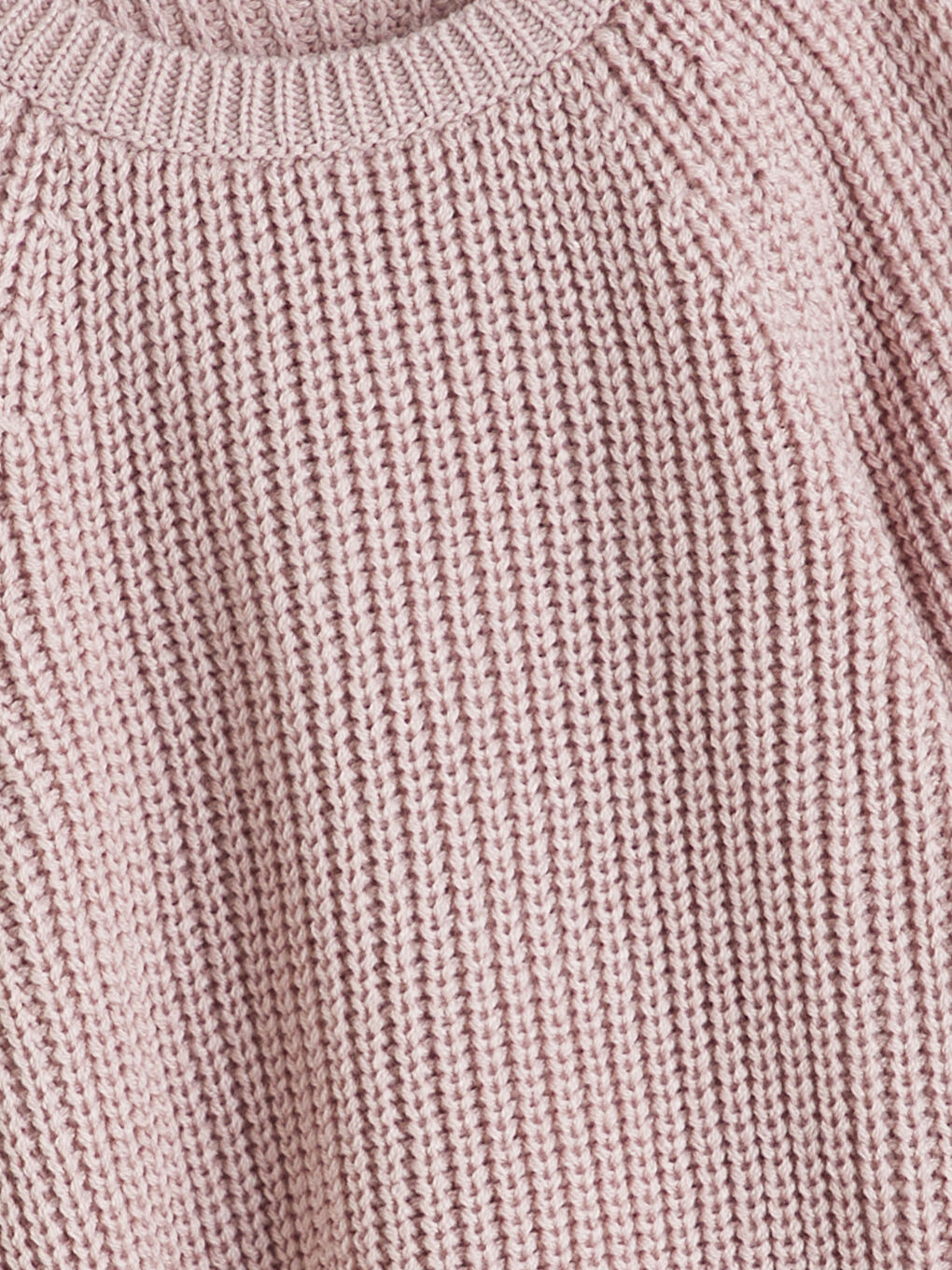 Pembe Bisiklet Yaka Kız Çocuk Triko Kazak-1