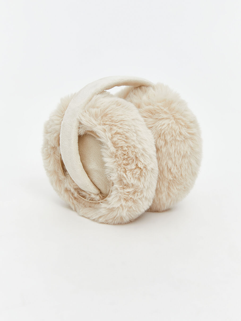 Bej Kadın Pelüş Kulaklık-2