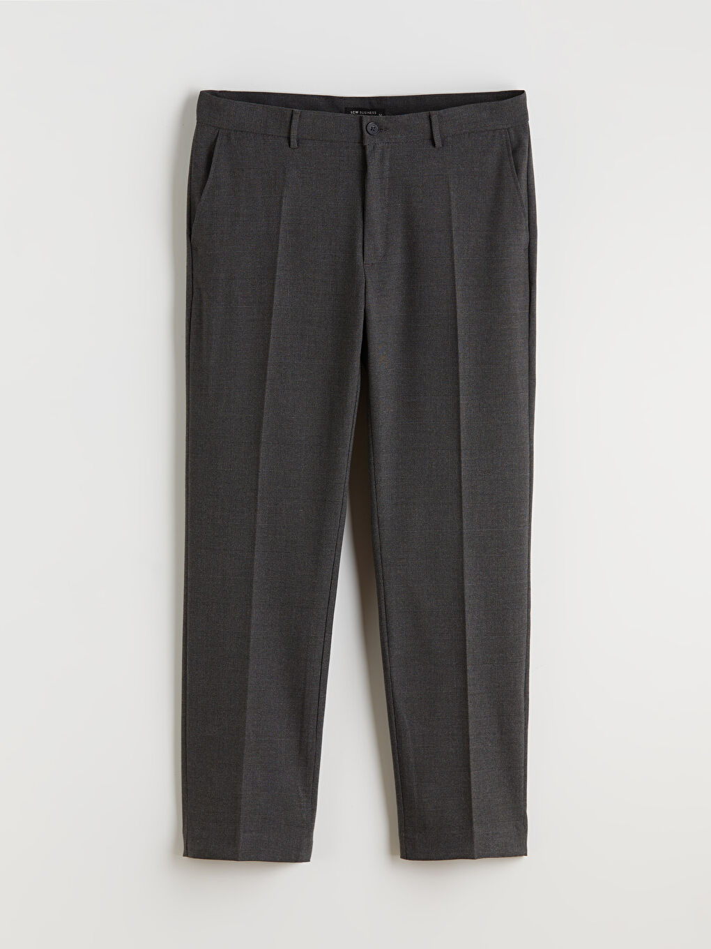 Siyah Standart Kalıp Ekose Erkek Pantolon-4