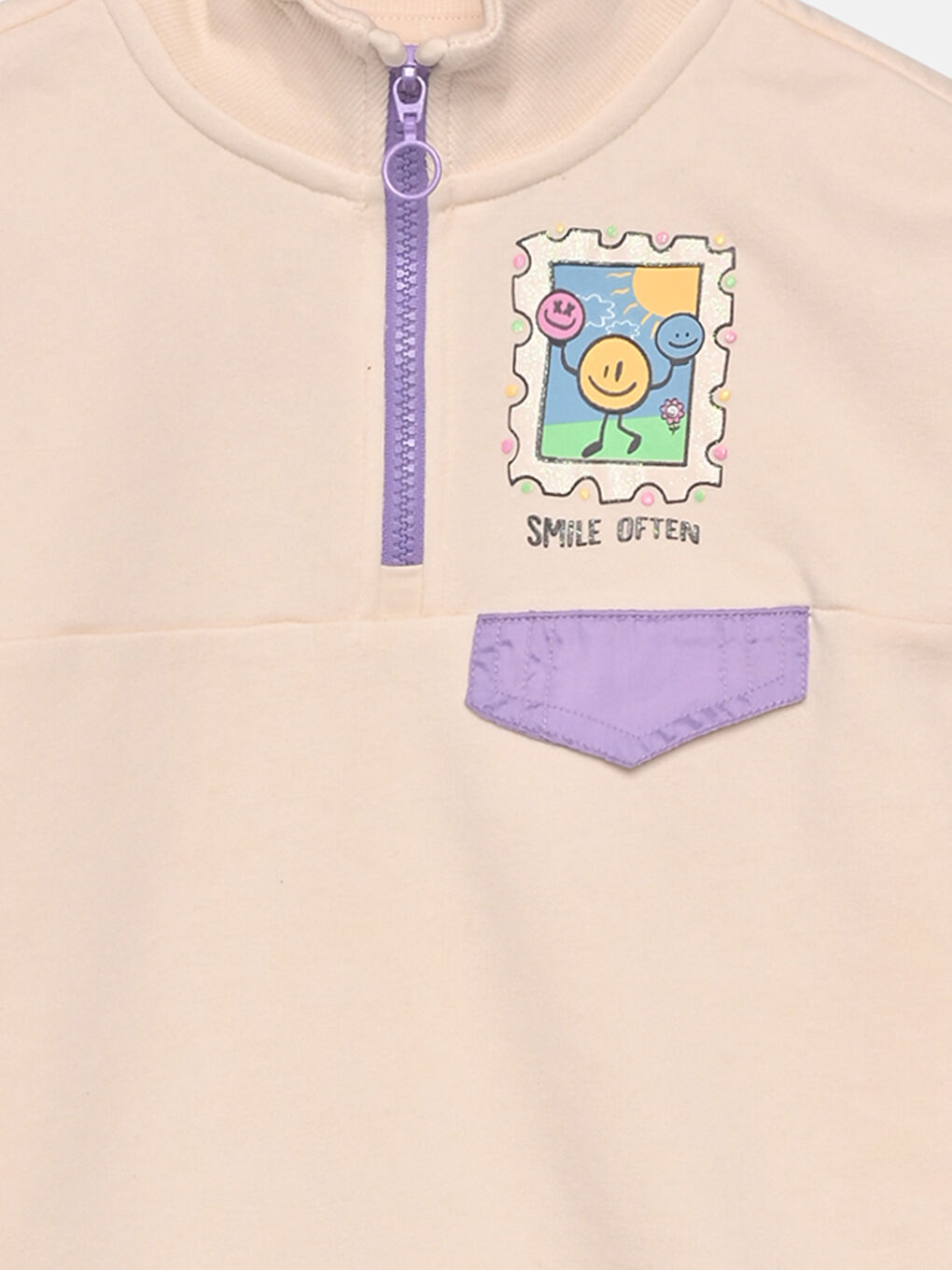 Hanorac Fete cu Guler Tip Pâlnie-2