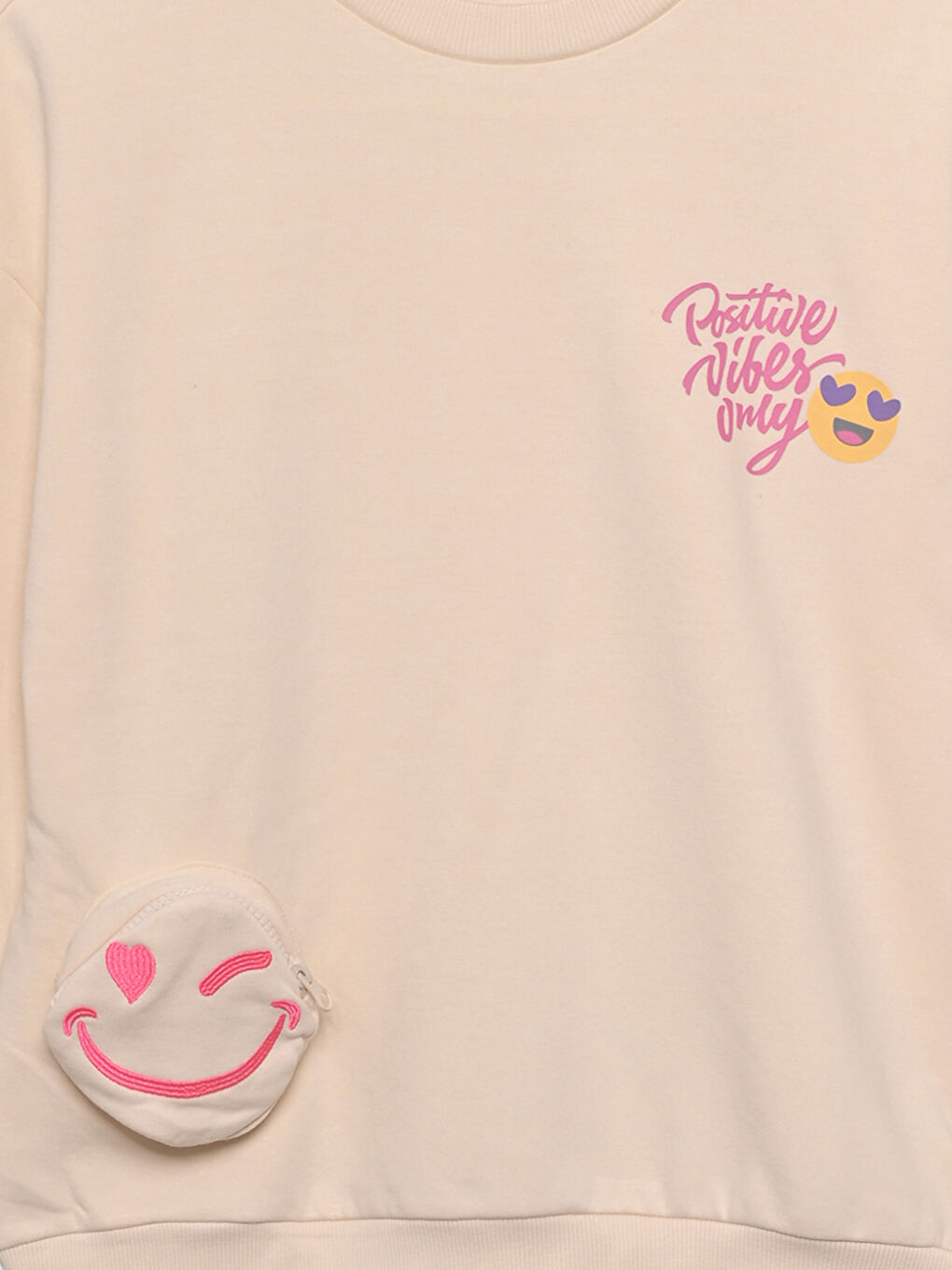 Hanorac imprimat cu guler rotund pentru fete-2