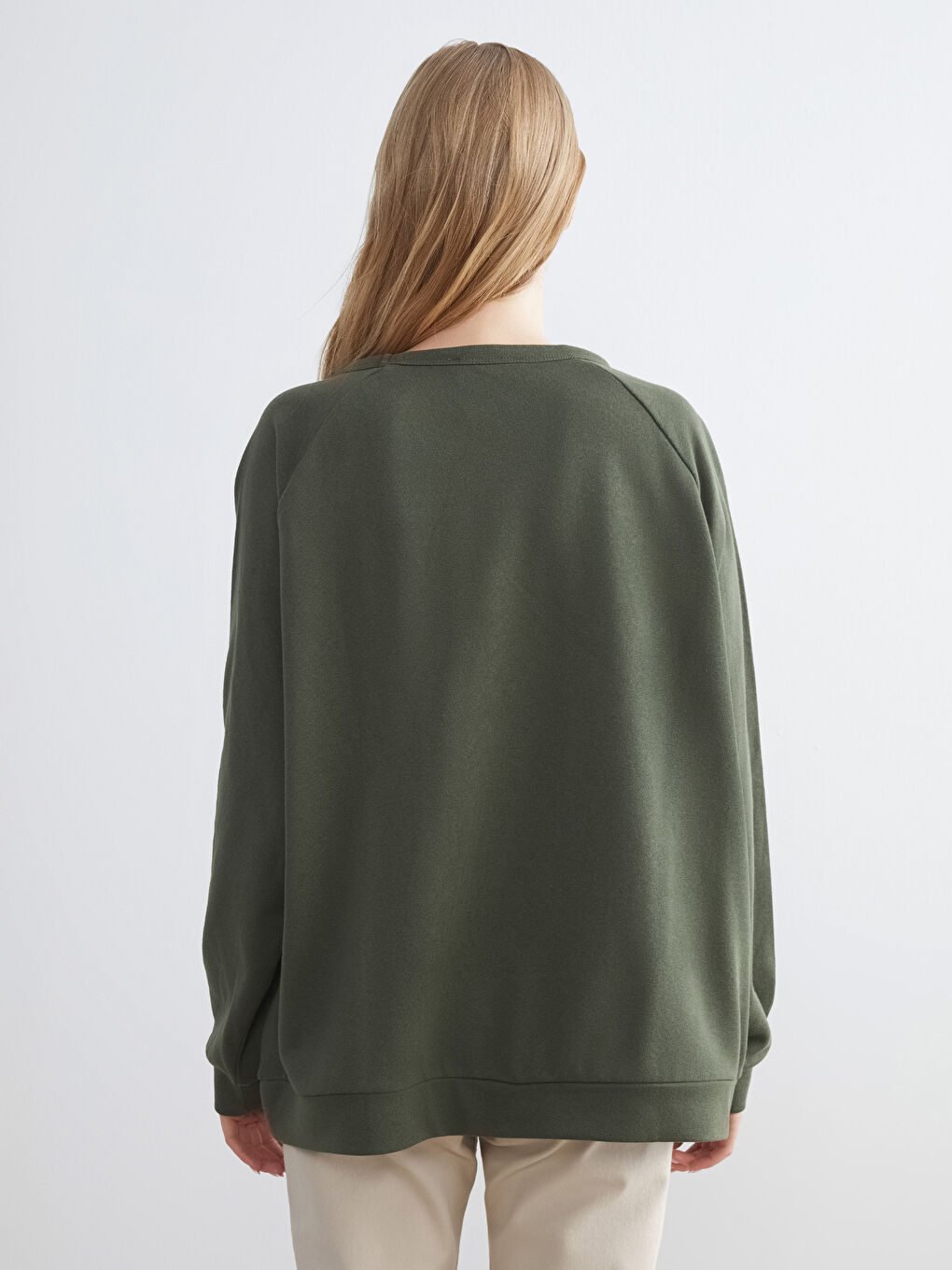 Crew Neck Oversize Women's Sweatshirt-3