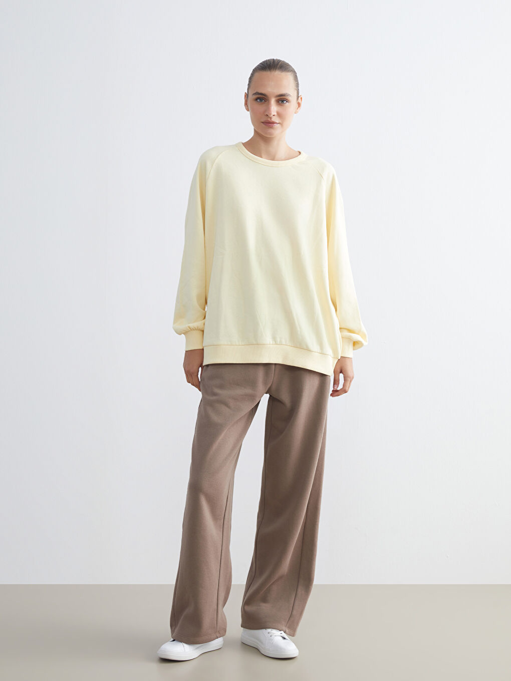Crew Neck Oversize Women's Sweatshirt-1