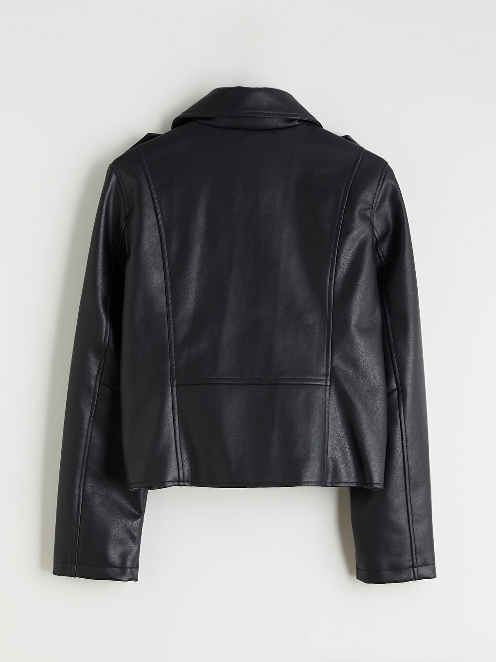 Biker Neck Women's Faux Leather Jacket-8