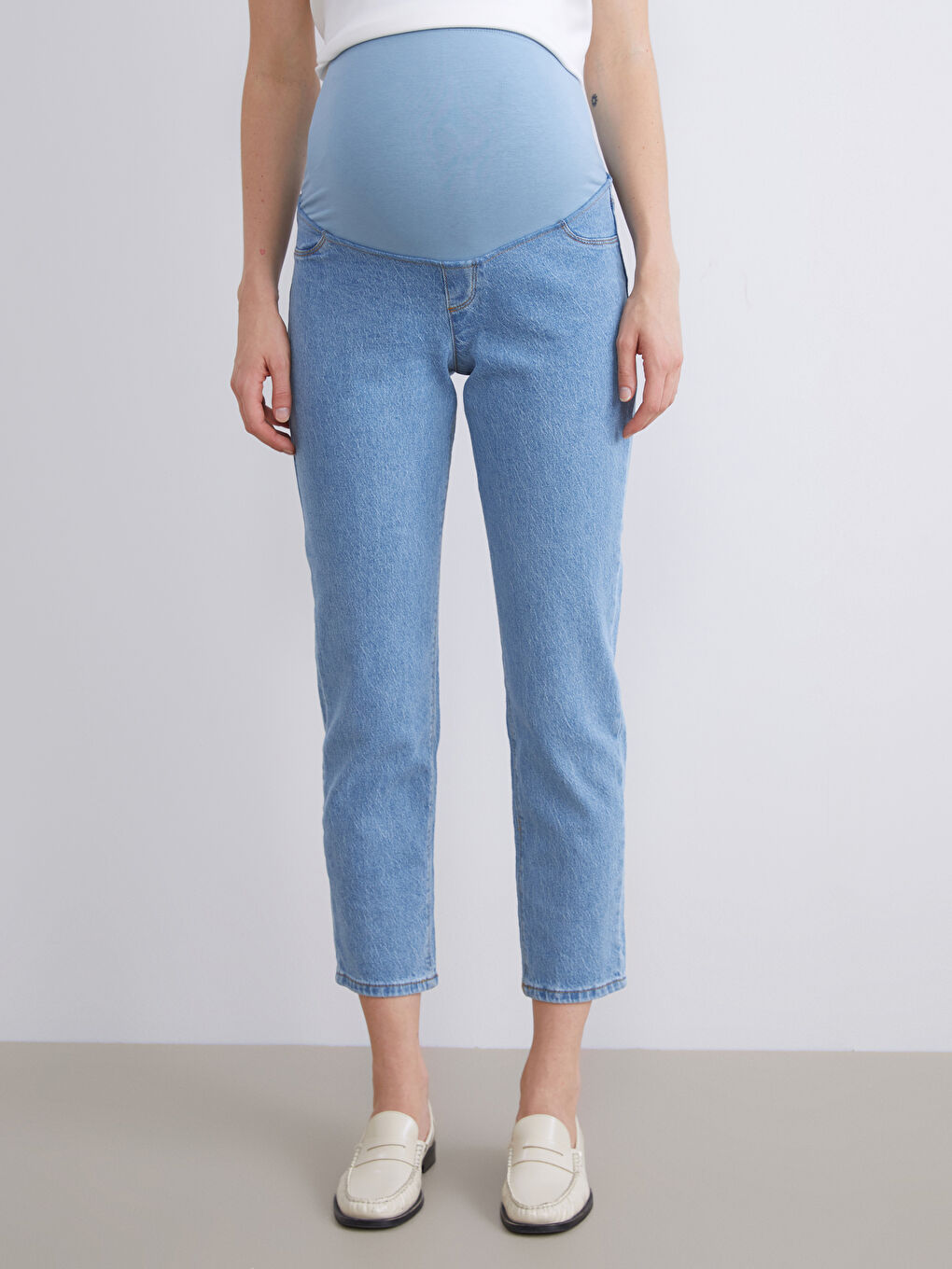 جينز حوامل موم فيت ببانل للبطن-2