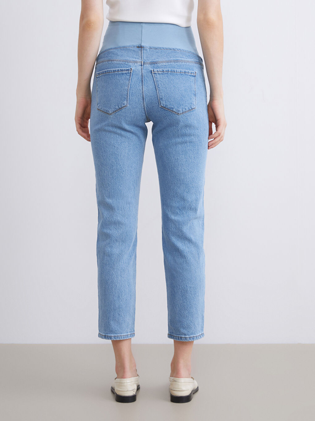 جينز حوامل موم فيت ببانل للبطن-4