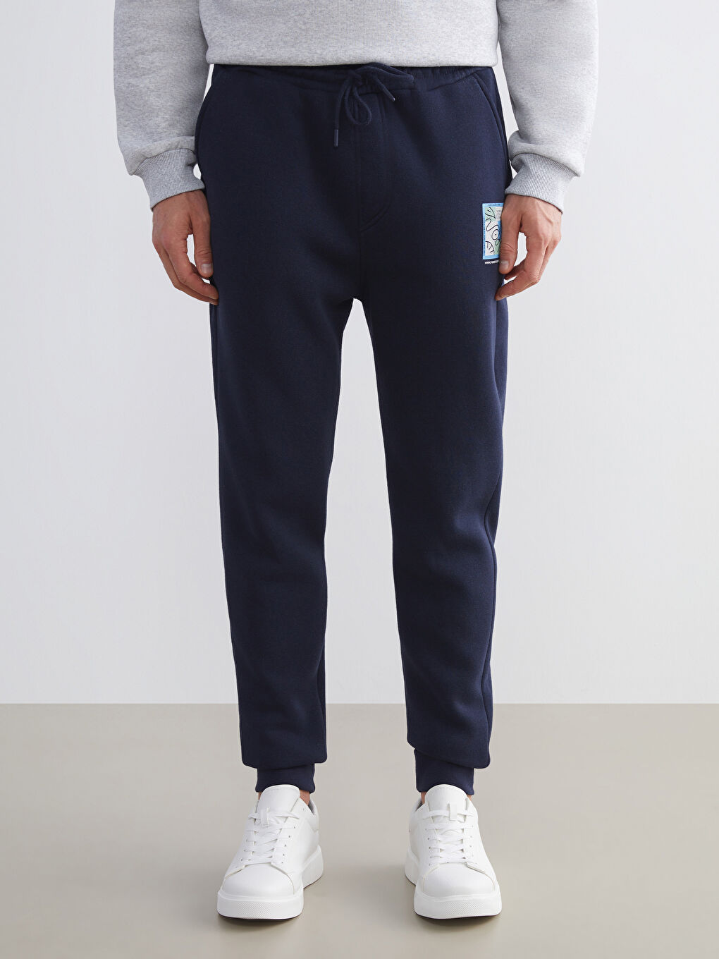 Lacivert Standart Kalıp Erkek Jogger Eşofman Altı-1