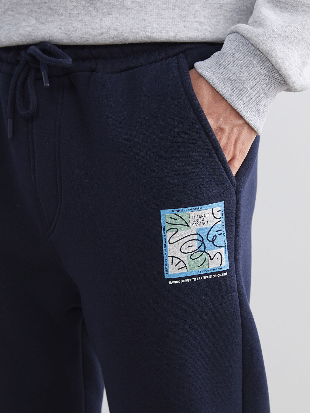 Lacivert Standart Kalıp Erkek Jogger Eşofman Altı-2