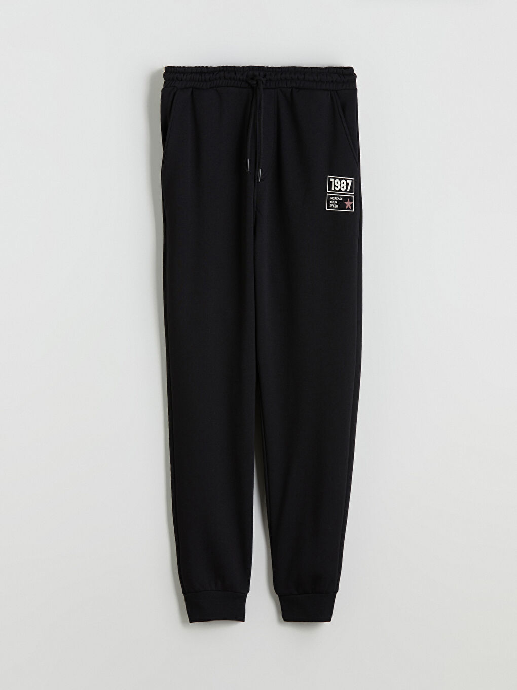 Siyah Standart Kalıp Erkek Jogger Eşofman Altı-4