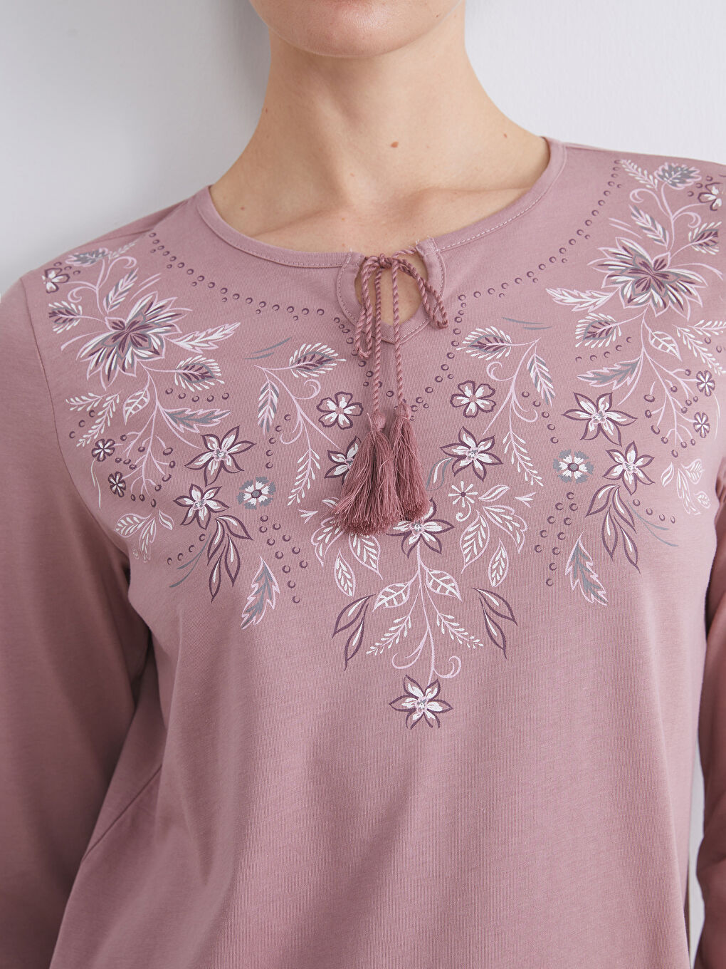 Tie Neck Floral Blouse-2