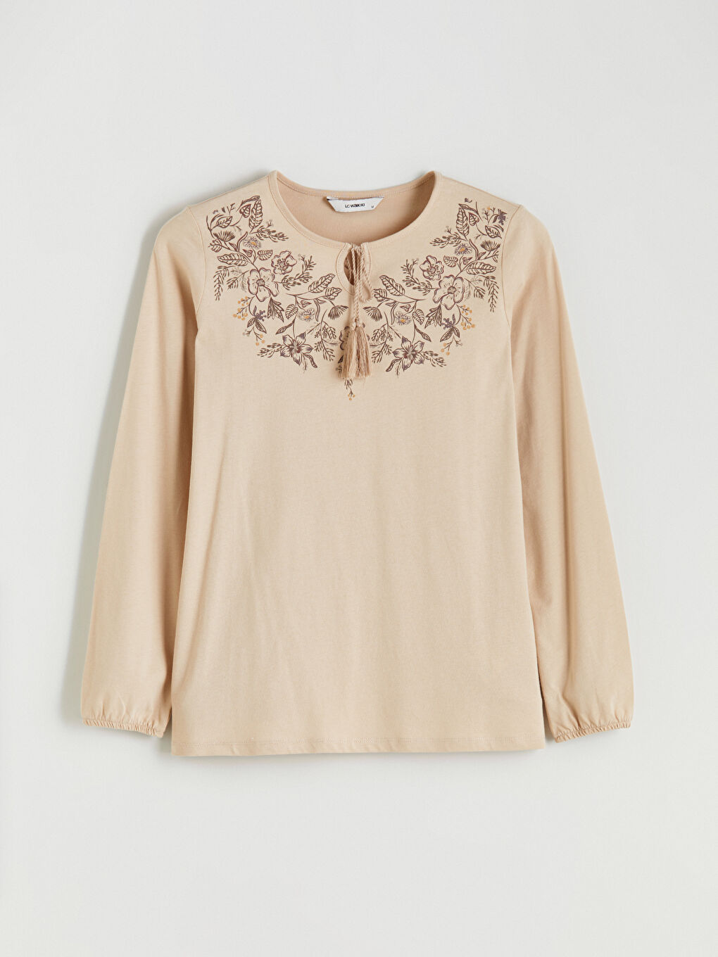 Tie Neck Floral Blouse-4