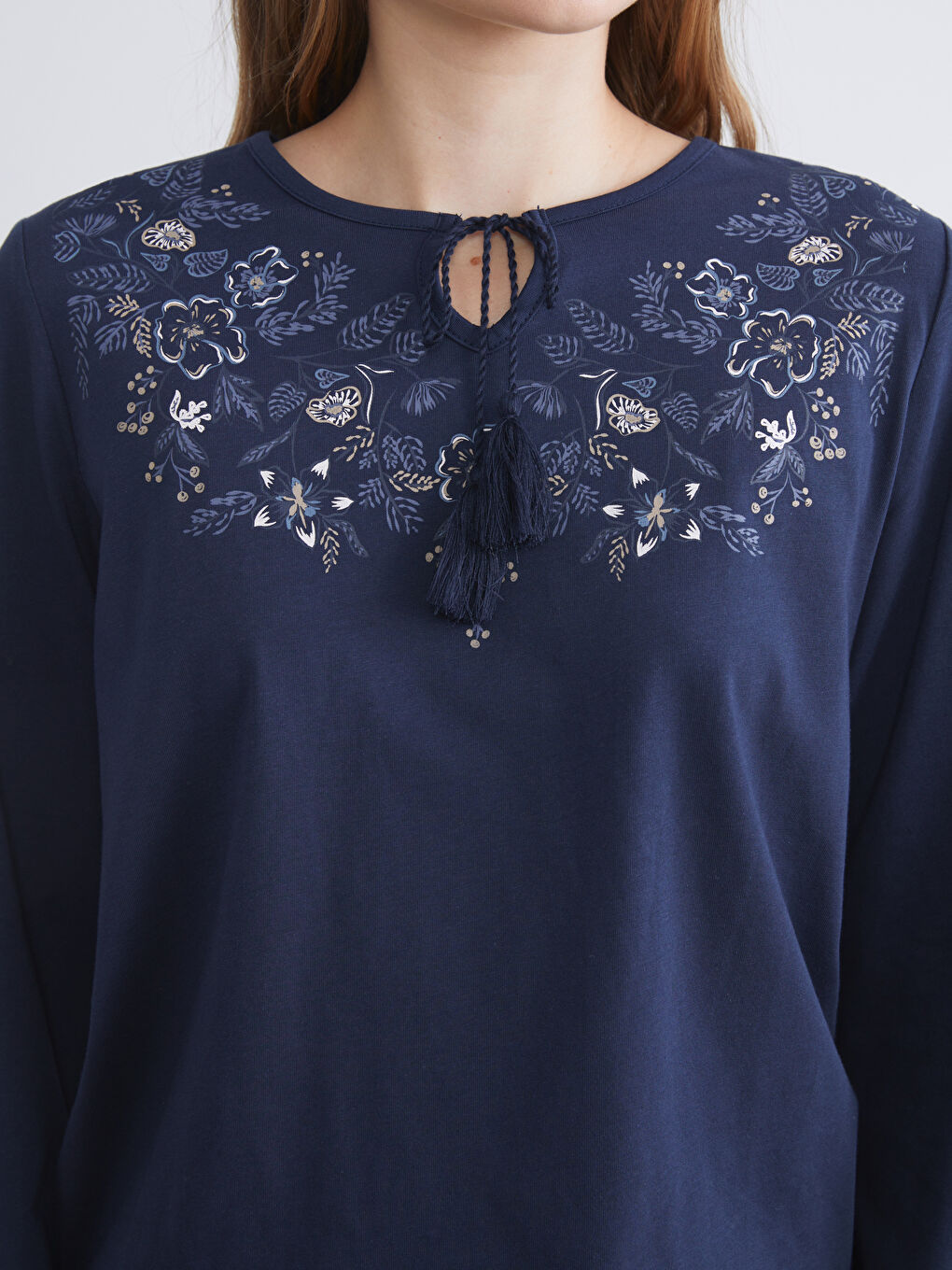 Tie Neck Floral Blouse-2