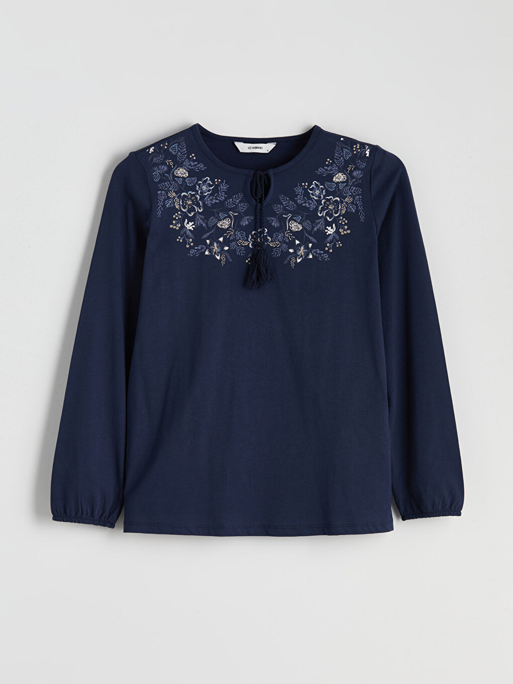 Tie Neck Floral Blouse-4