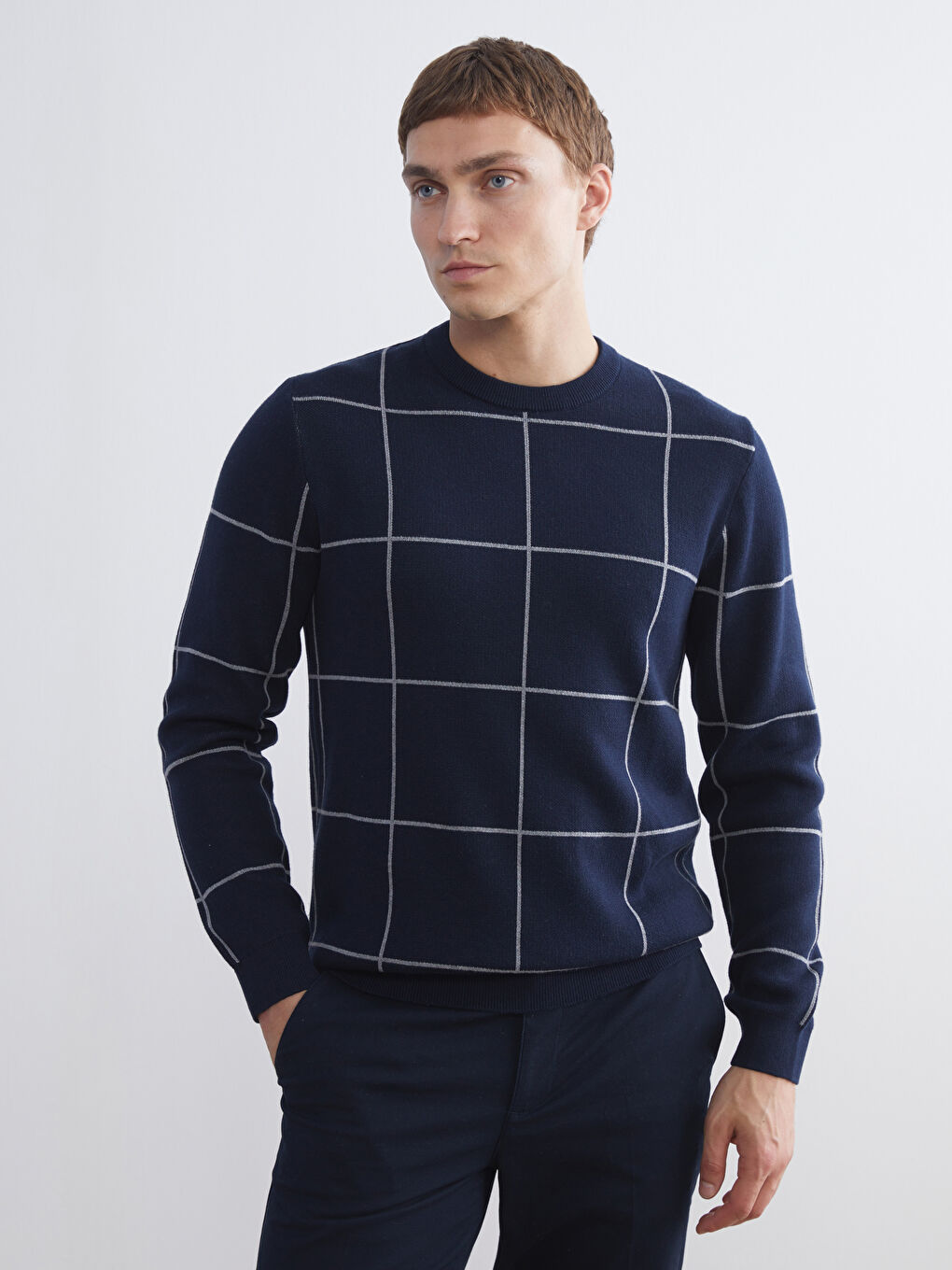 Crew Neck Long Sleeve Men's Sweater