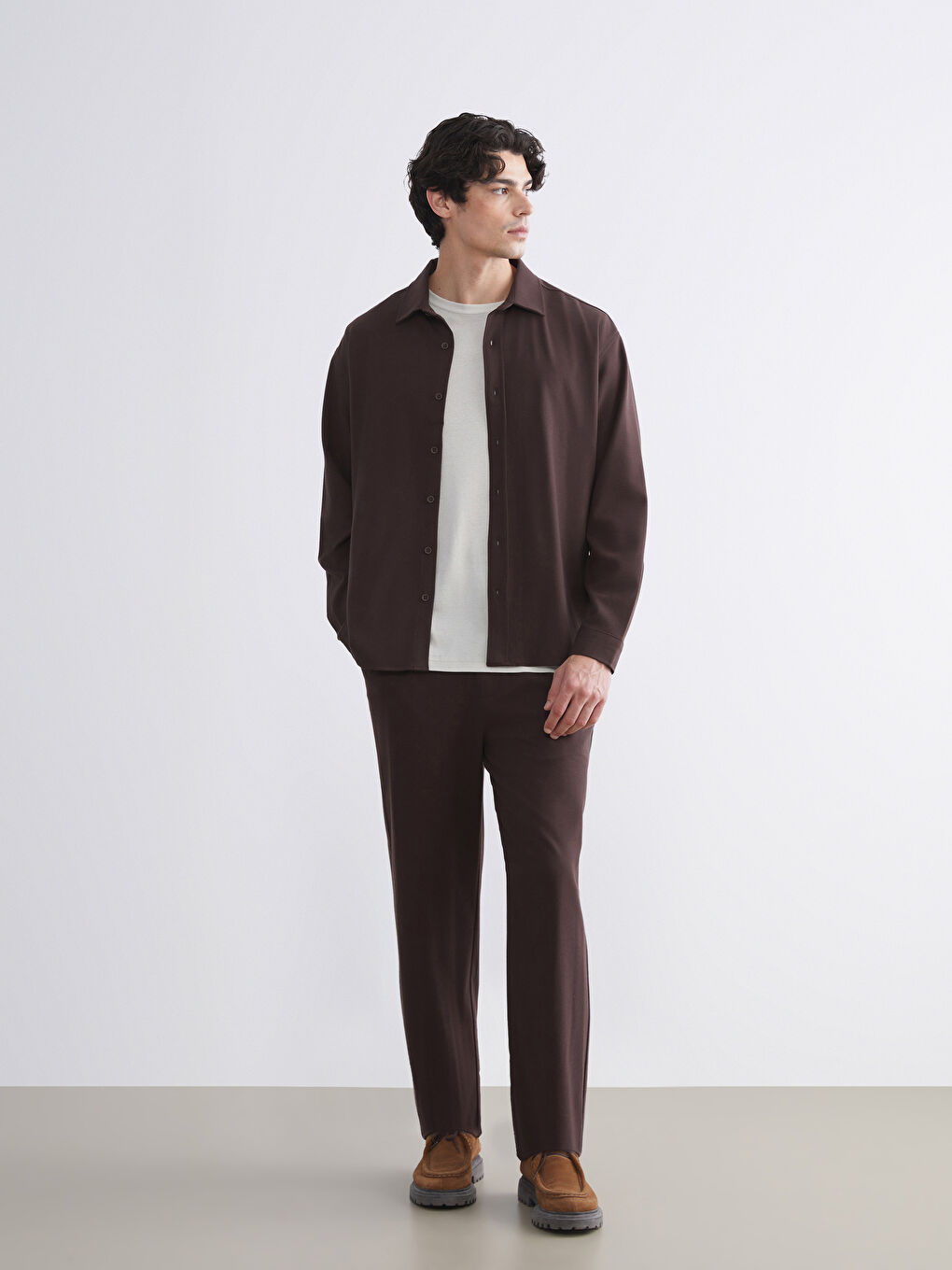 قميص رجالي كم طويل بقصة عادية-1