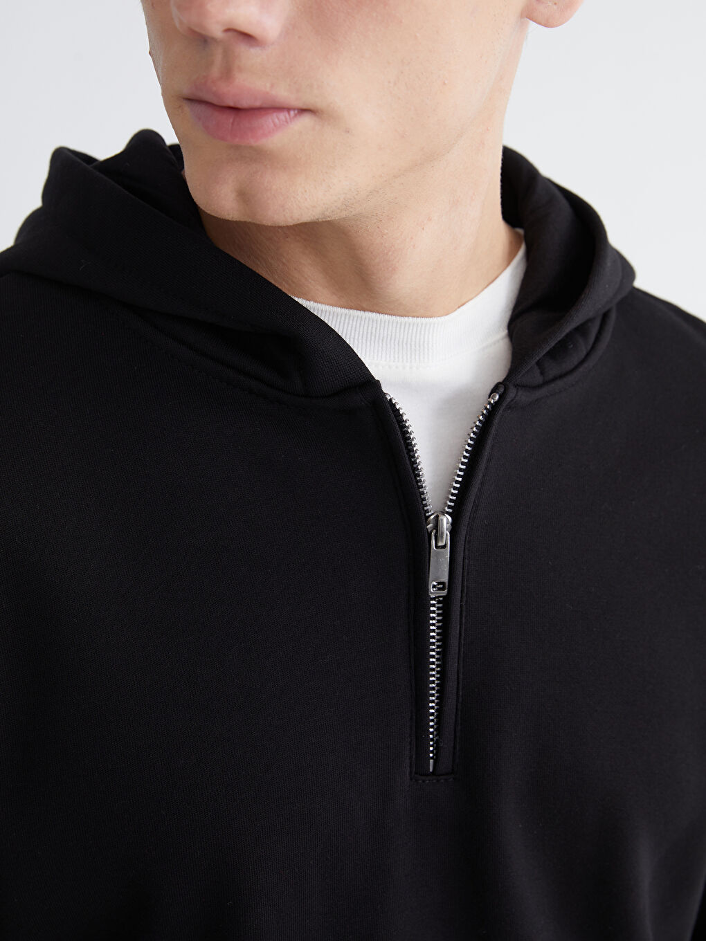 Siyah Uzun Kollu Erkek Hoodie-2