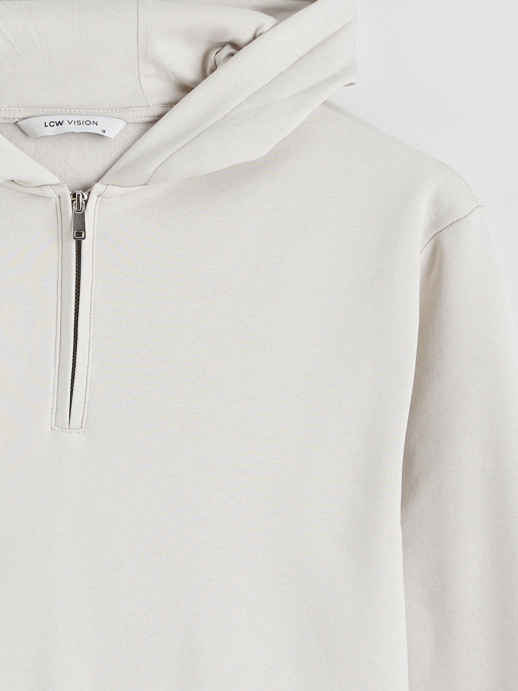 Bej Uzun Kollu Erkek Hoodie-5