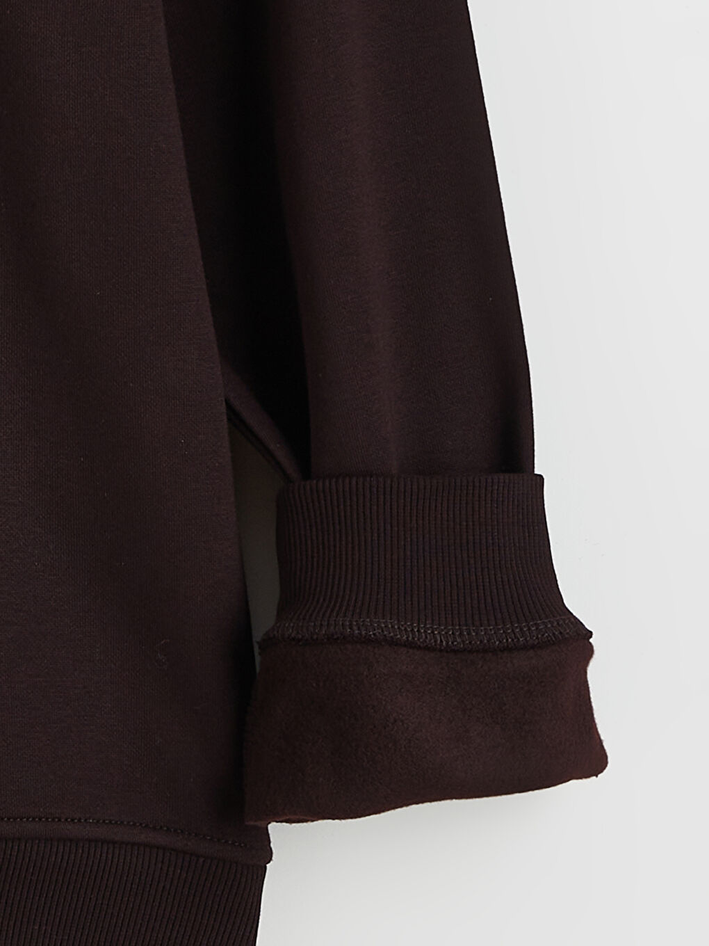 Kahverengi Uzun Kollu Erkek Hoodie-5