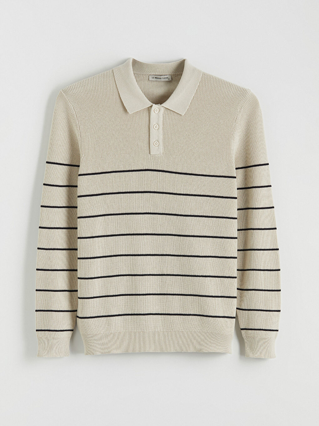 Polo Neck Striped Men's Knitwear Sweater-4