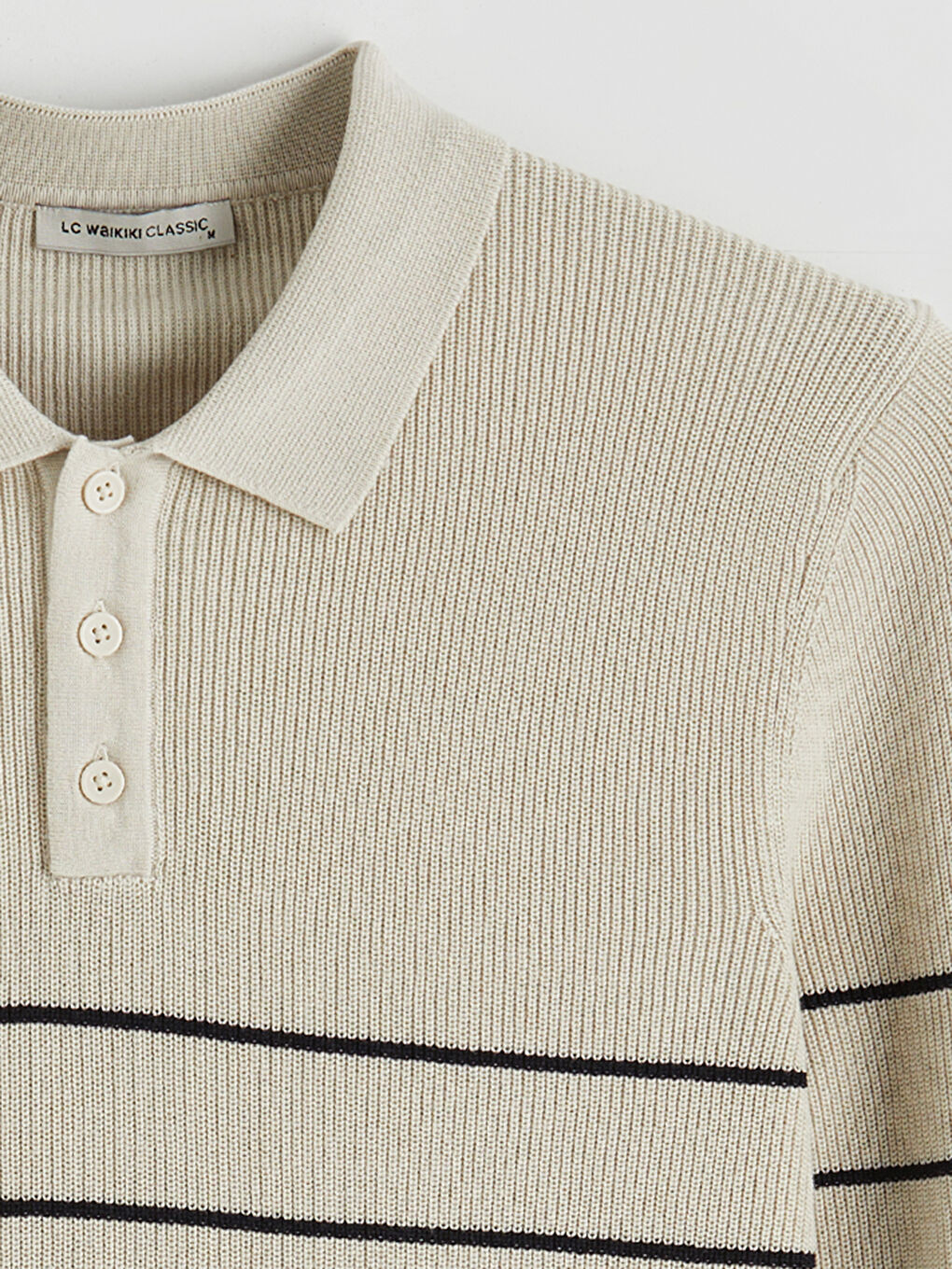 Polo Neck Striped Men's Knitwear Sweater-5