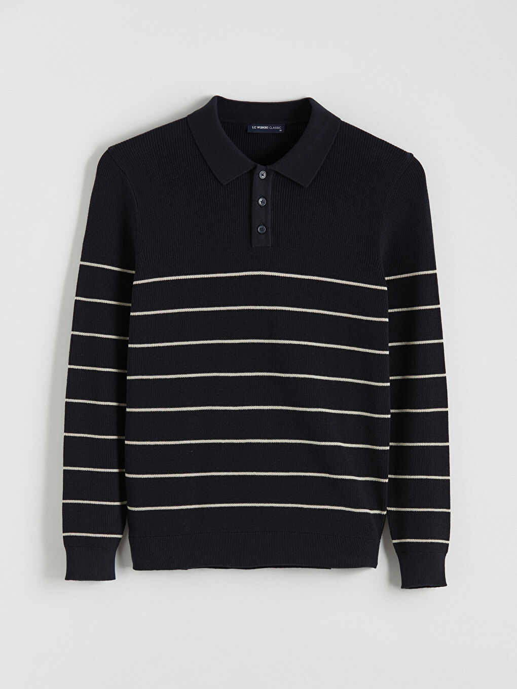 Polo Neck Striped Men's Knitwear Sweater-4