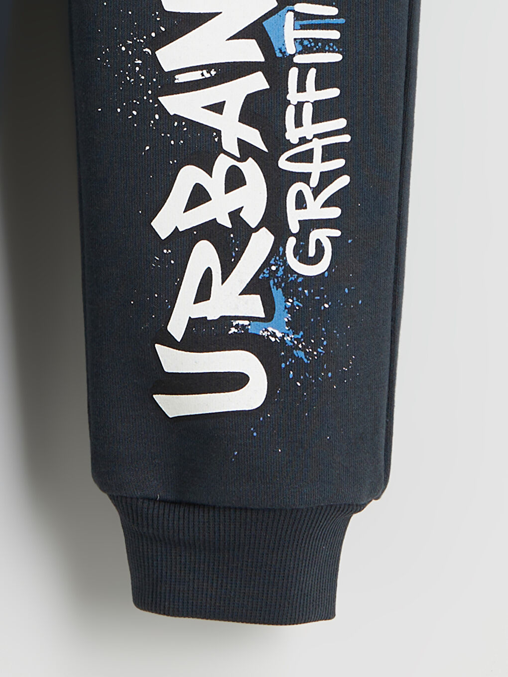 Antrasit Beli Lastikli Baskılı Erkek Çocuk Eşofman Altı-2