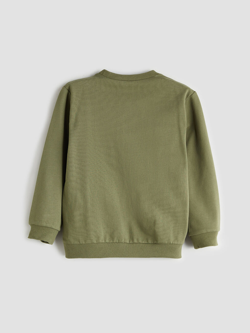 Haki Dinozor Baskılı Erkek Çocuk Sweatshirt	-1