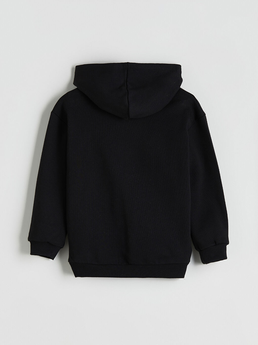 Siyah Kapüşonlu Baskılı Erkek Çocuk Sweatshirt-1
