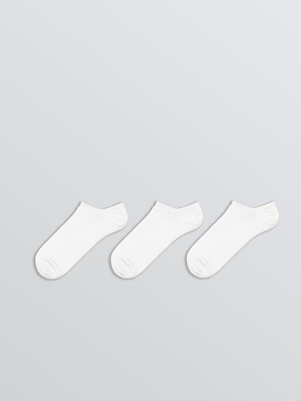 Beyaz Erkek Sneaker Çorap 3'lü