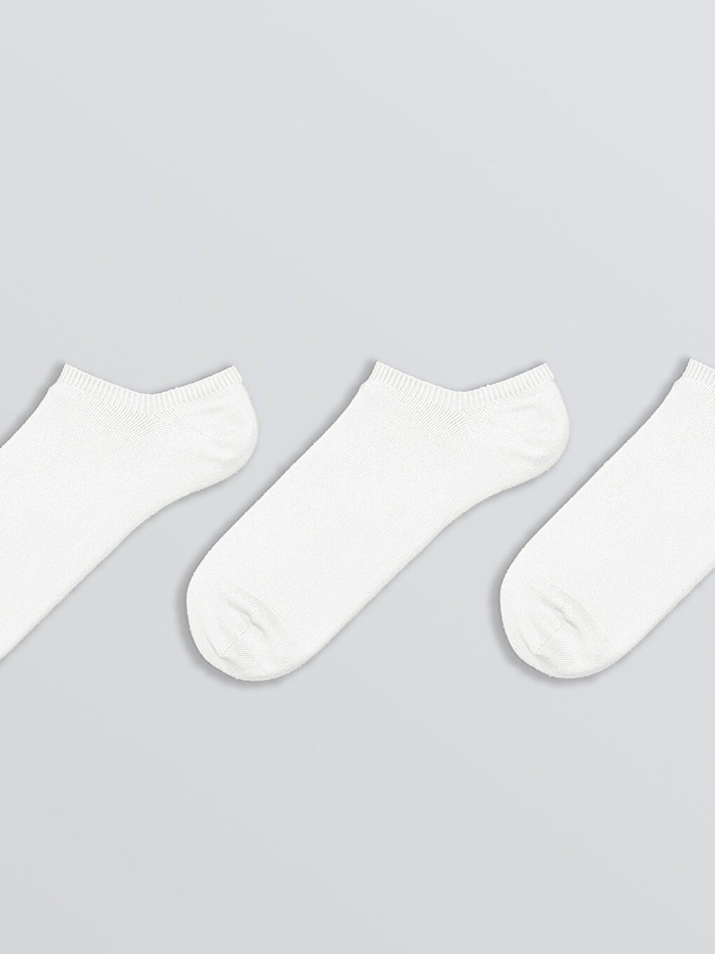 Beyaz Erkek Sneaker Çorap 3'lü-1