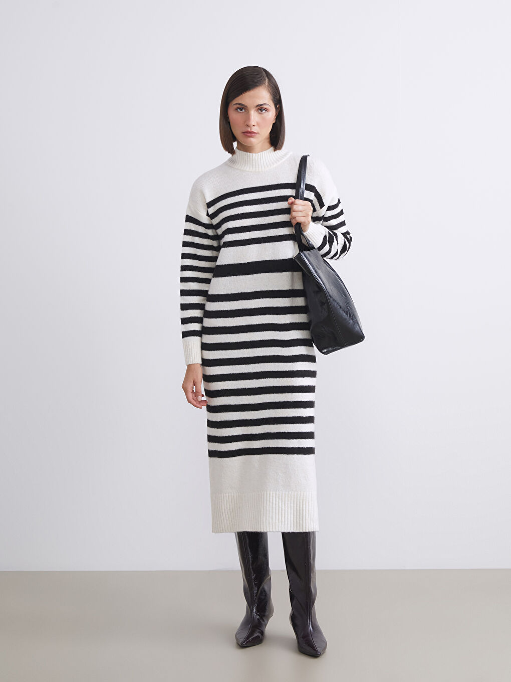 LCW Vision Woman BLACK Dress -W5HD36Z8-LEG