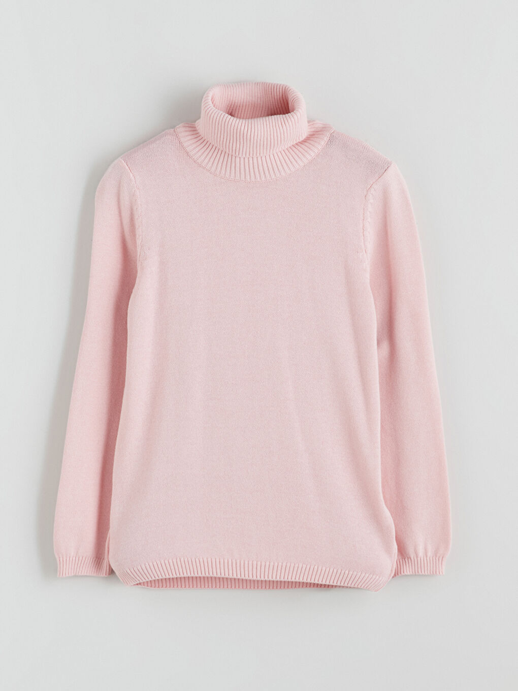 Pembe Balıkçı Yaka Kız Çocuk Triko Kazak