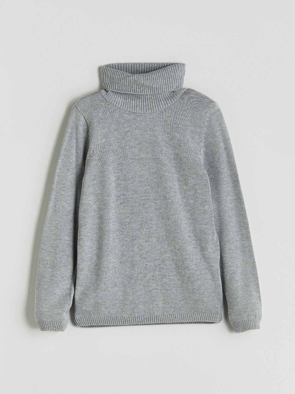 Gri Balıkçı Yaka Kız Çocuk Triko Kazak