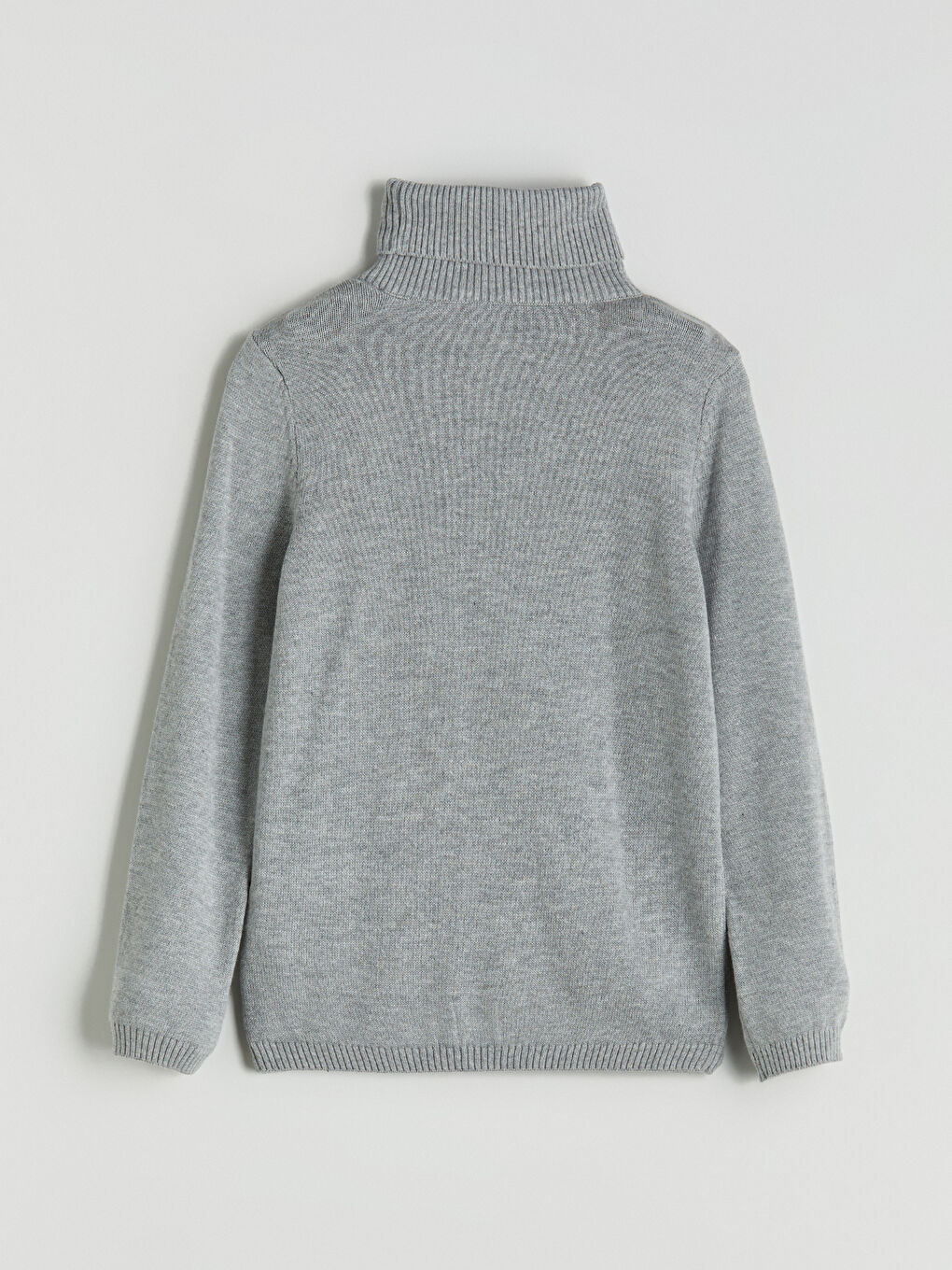 Gri Balıkçı Yaka Kız Çocuk Triko Kazak-2