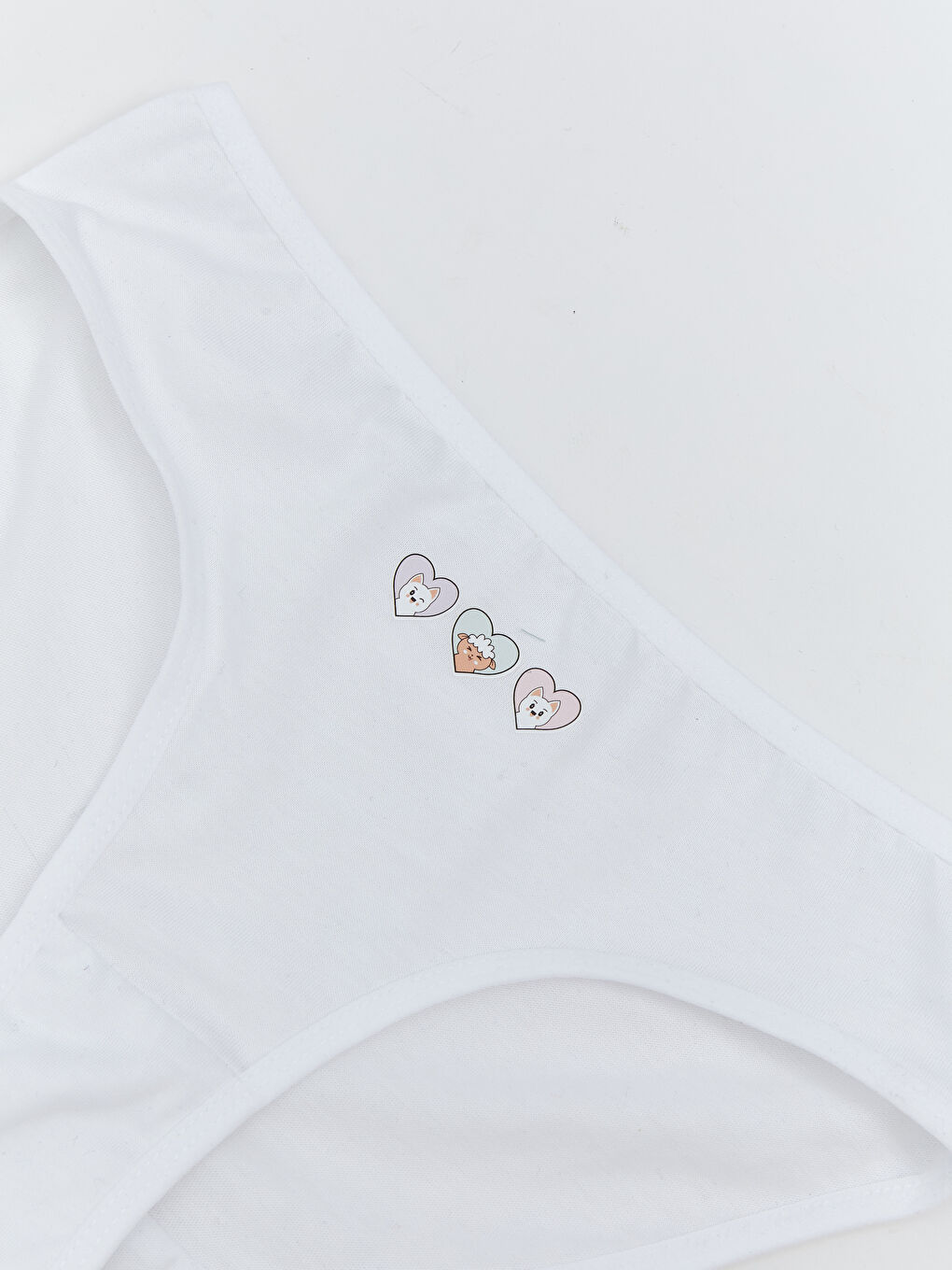 Beyaz Baskılı Kız Çocuk Külot-1