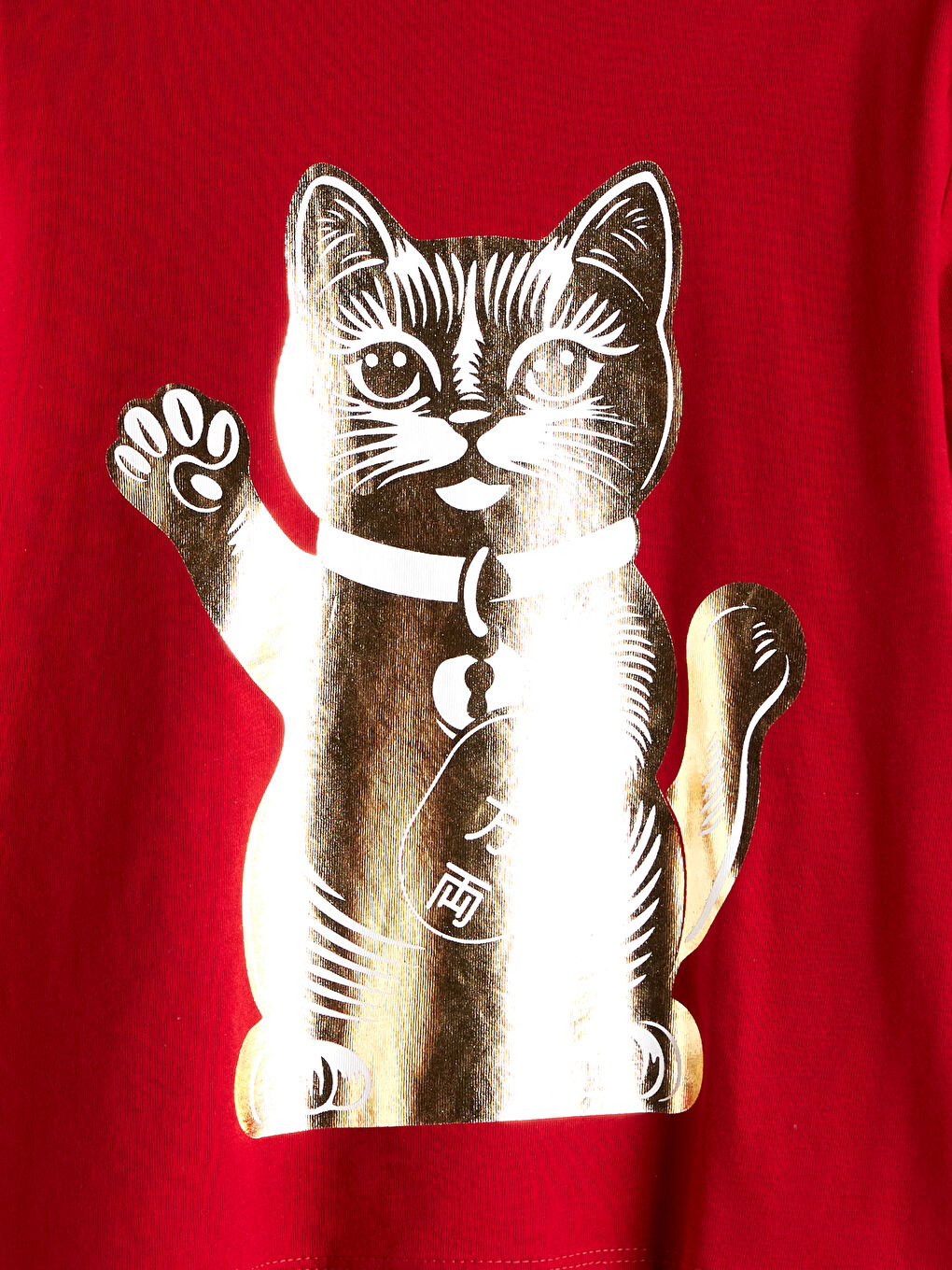 Kırmızı Bisiklet Yaka Baskılı Erkek Çocuk Tişört-1