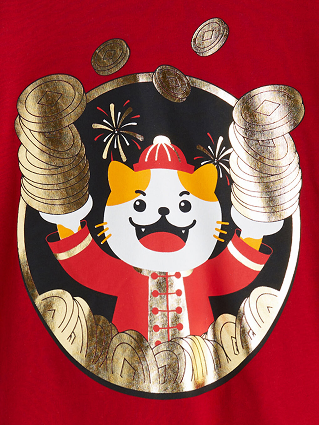 Kırmızı Bisiklet Yaka Baskılı Erkek Çocuk Tişört-1