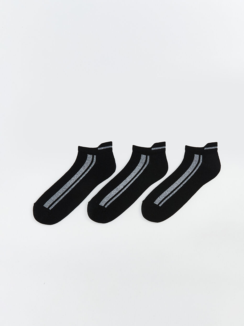 Siyah Desenli Erkek Patik Çorap 3'lü