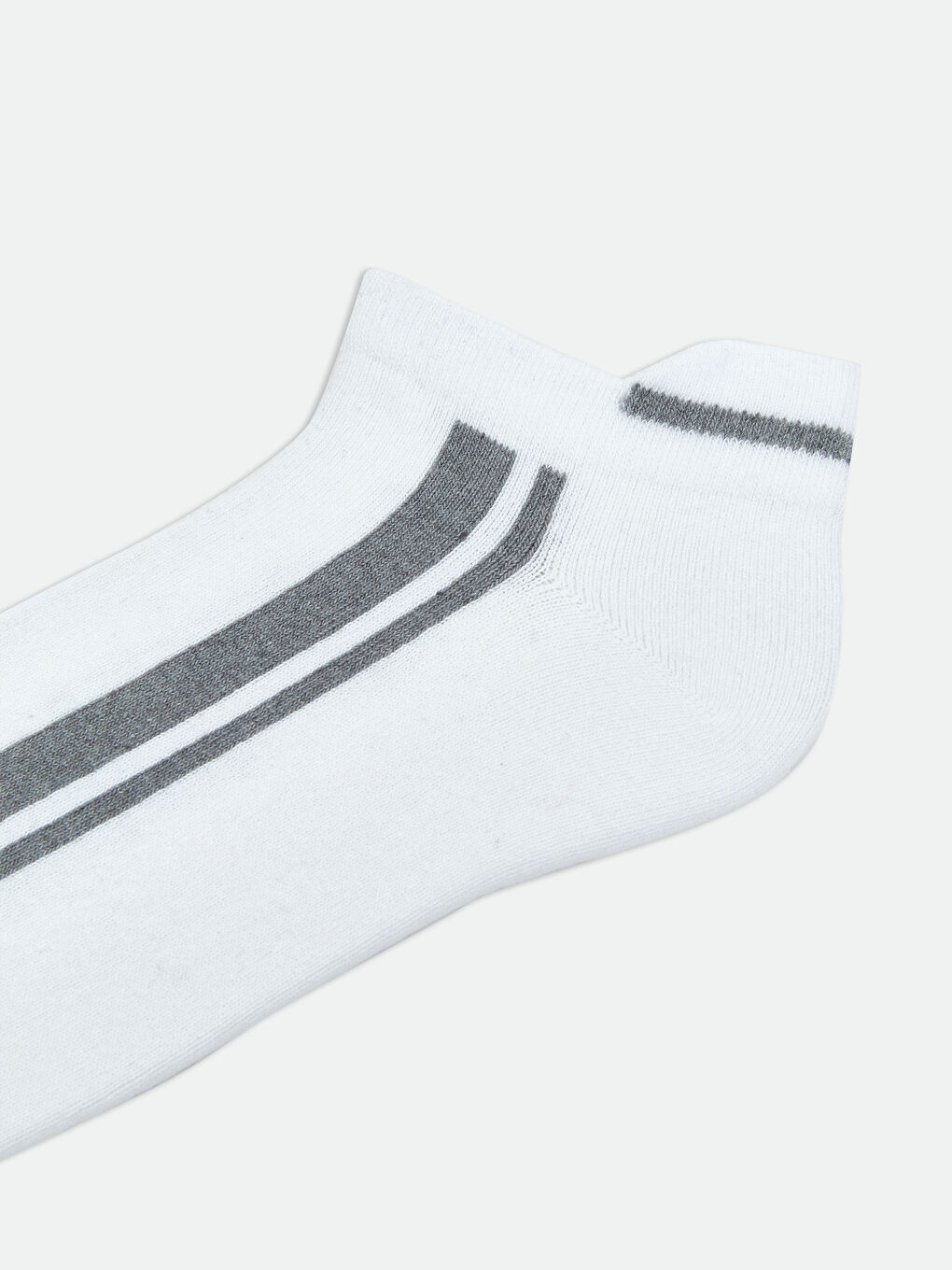 Beyaz Desenli Erkek Patik Çorap 3'lü-1